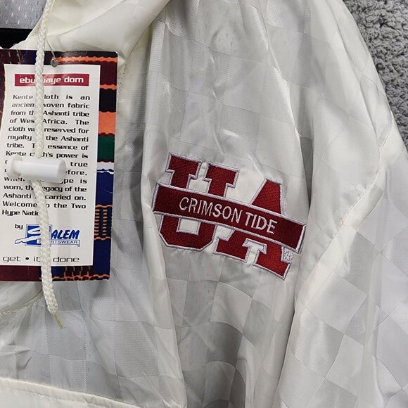 Crimson Tide Alabama UA Two Hype Men's Large White Pullover Hooded Anorak Jacket - Picture 6 of 14